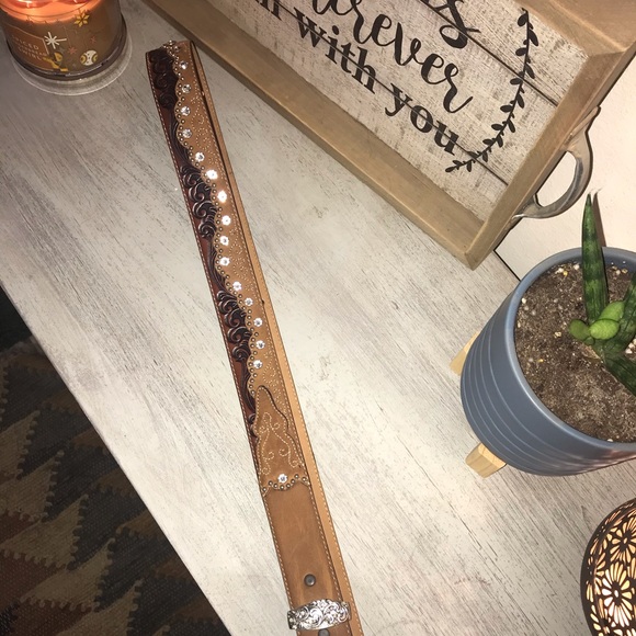 Tony Lama Rhinestone Belt - Picture 2 of 8